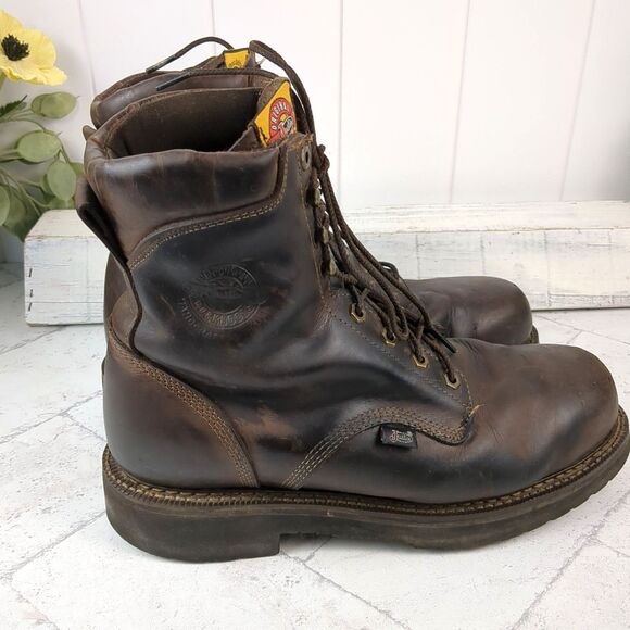 Justin Original Work Boots Lace-up Safety Toe 445 Double Comfort Men\'s 10 EE main image 4